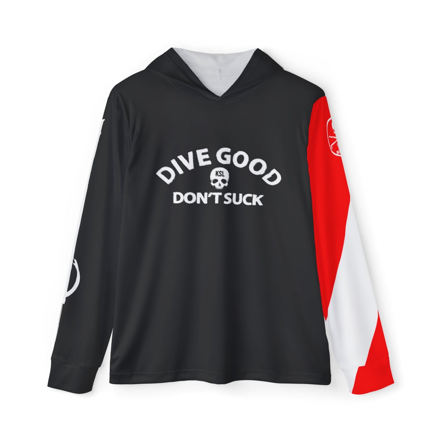 KILLSHOT Life UPF 50+ Sun Shirt with Hoodie - Dive Good, Don't Suck (Black)