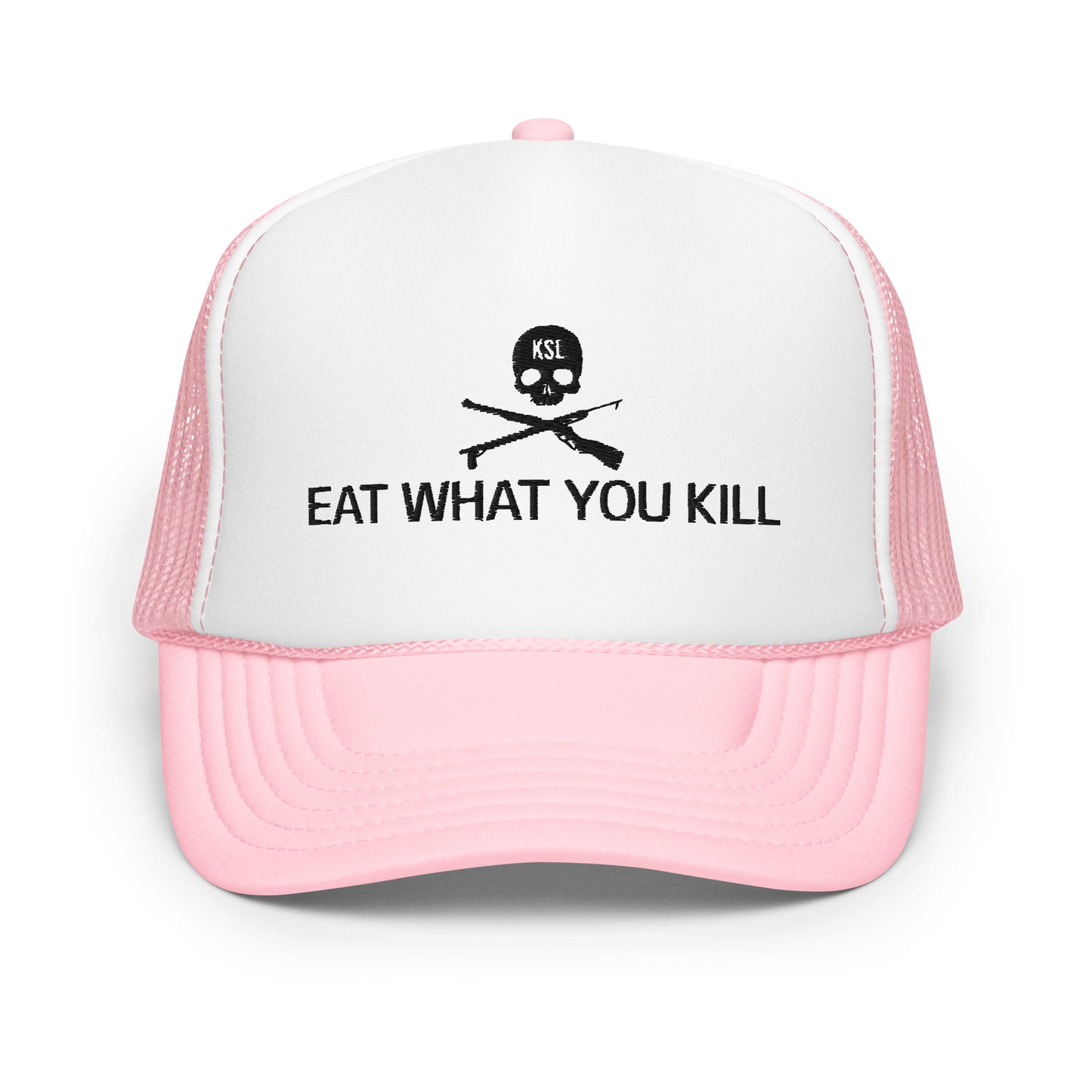 Eat What You Kill Foam Trucker Hat (Black Embroidery)